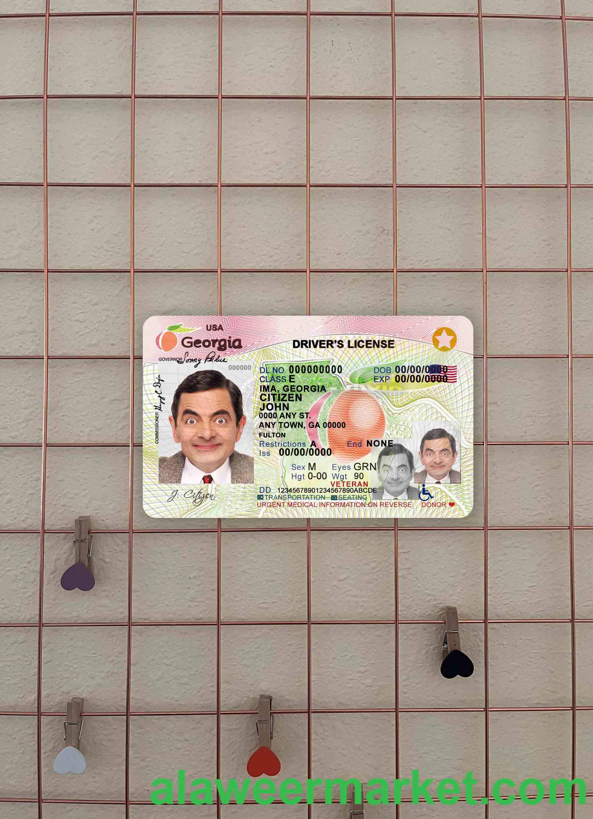USA Georgia driving license (2017-2019) photolook FRONT